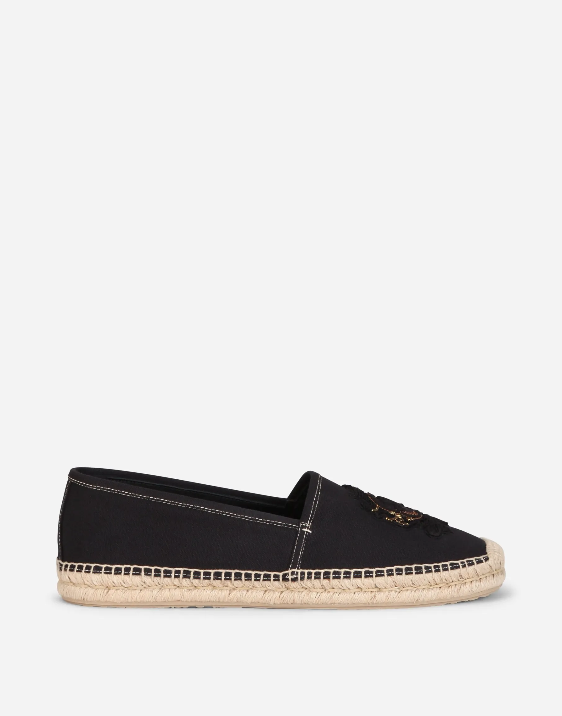 Canvas espadrilles with coat of arms embroidery