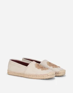 Canvas espadrilles with coat of arms embroidery