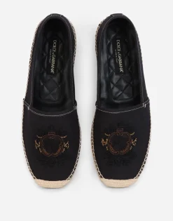 Canvas espadrilles with coat of arms embroidery