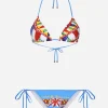 Carretto-print triangle bikini
