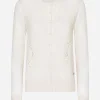 Cashmere and silk cardigan with lace inlay