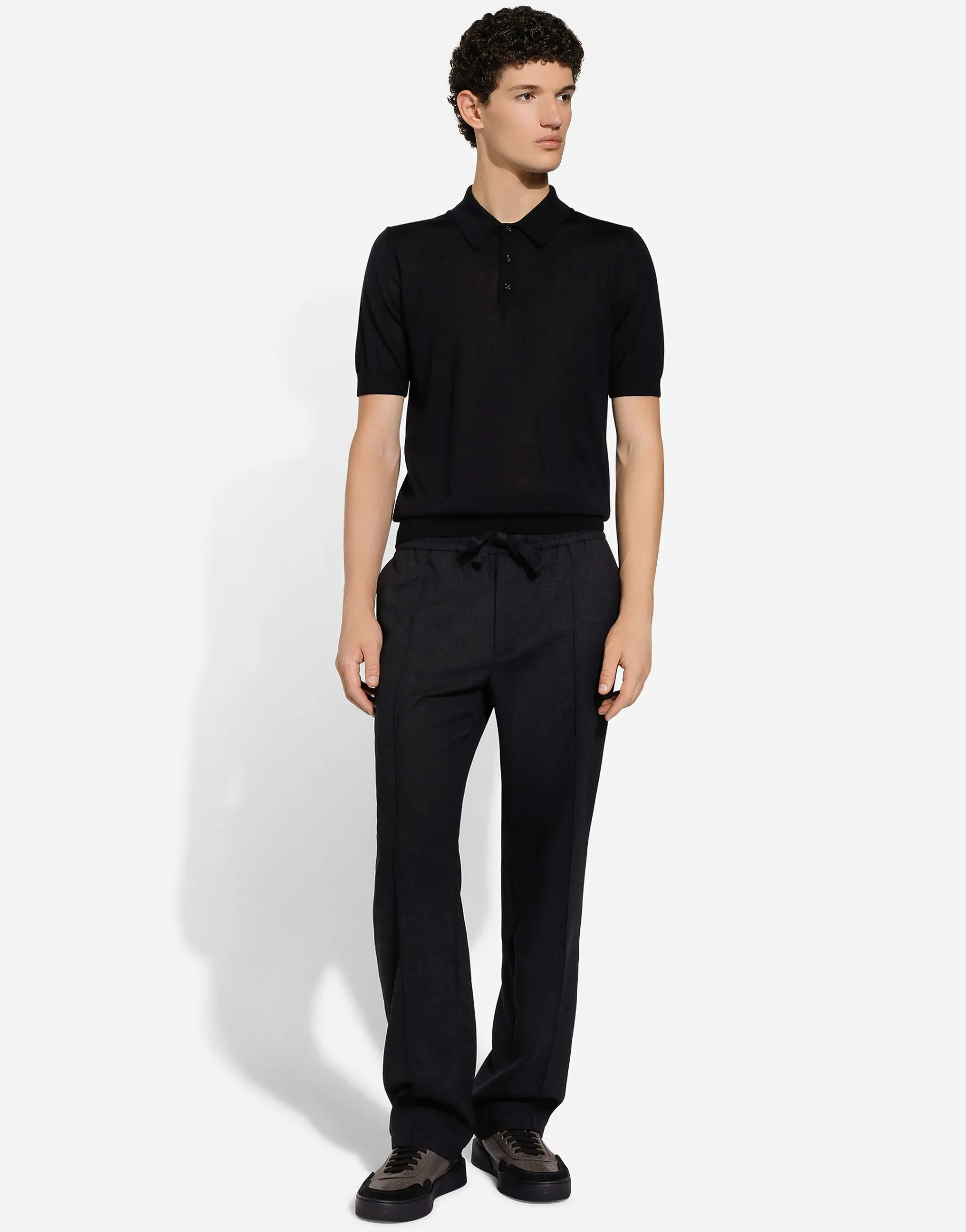 Cashmere and silk polo-shirt