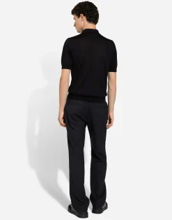 Cashmere and silk polo-shirt