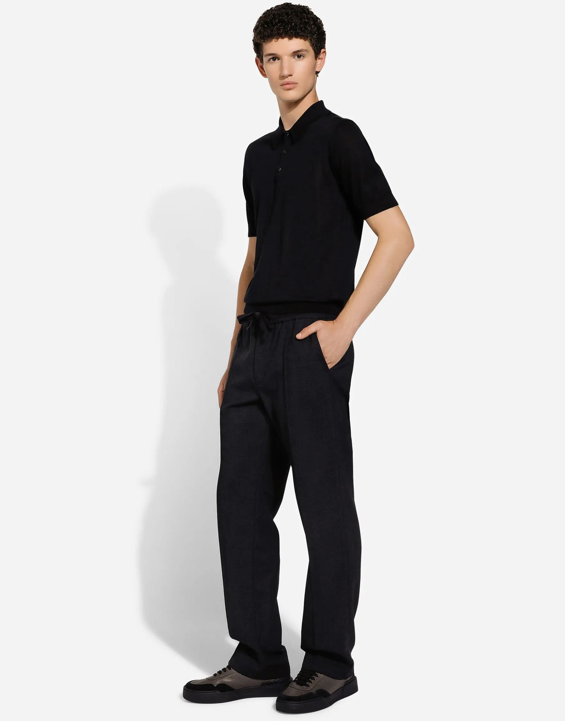 Cashmere and silk polo-shirt