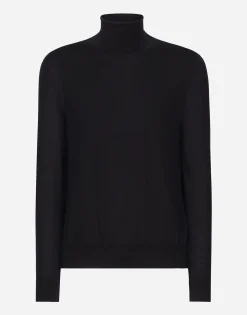 Cashmere and silk turtle-neck sweater