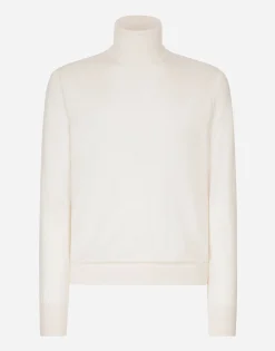 Cashmere and silk turtle-neck sweater