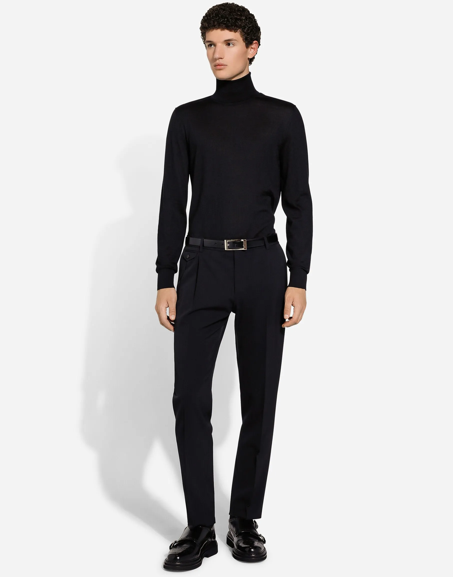 Cashmere and silk turtle-neck sweater