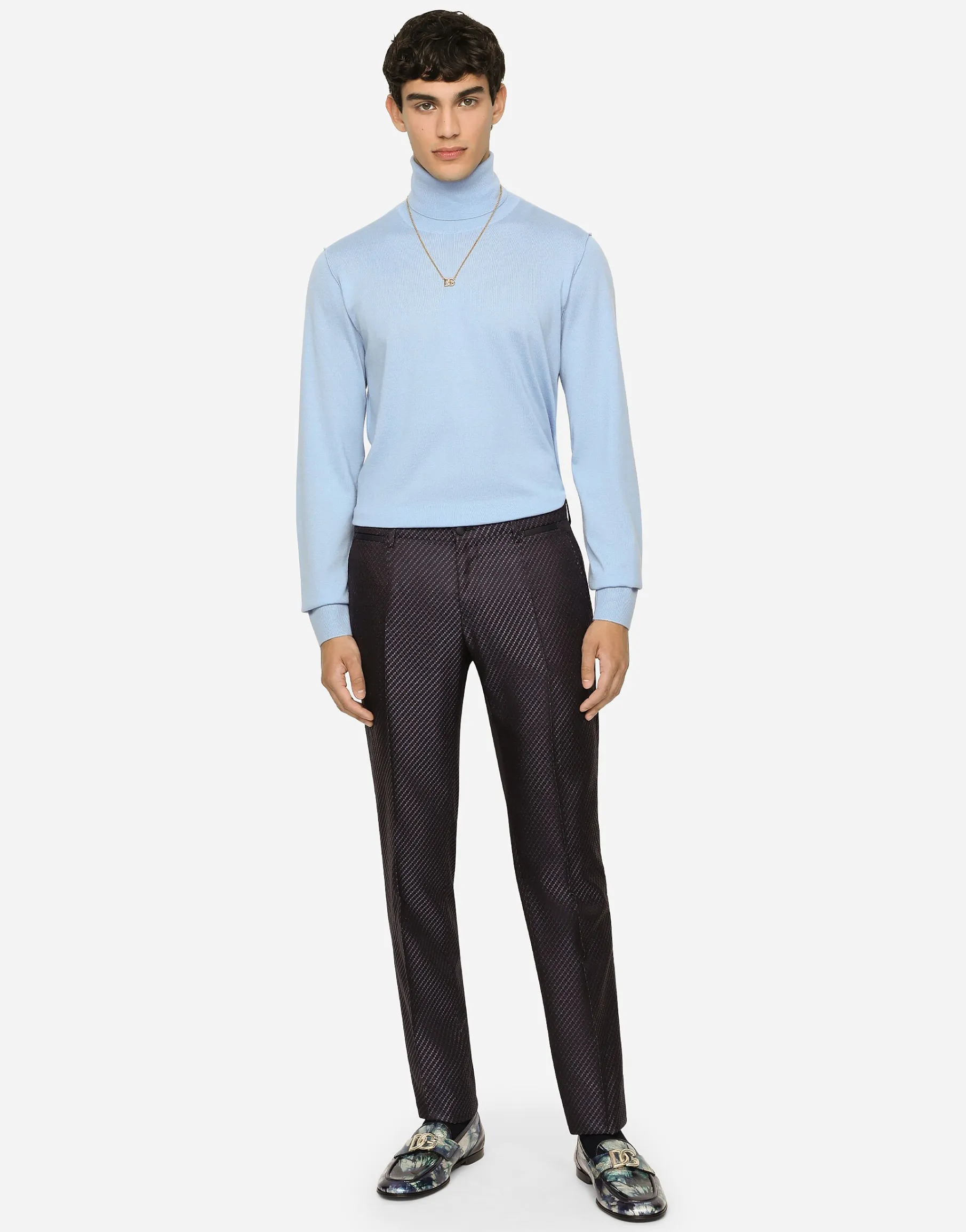 Cashmere and silk turtle-neck sweater