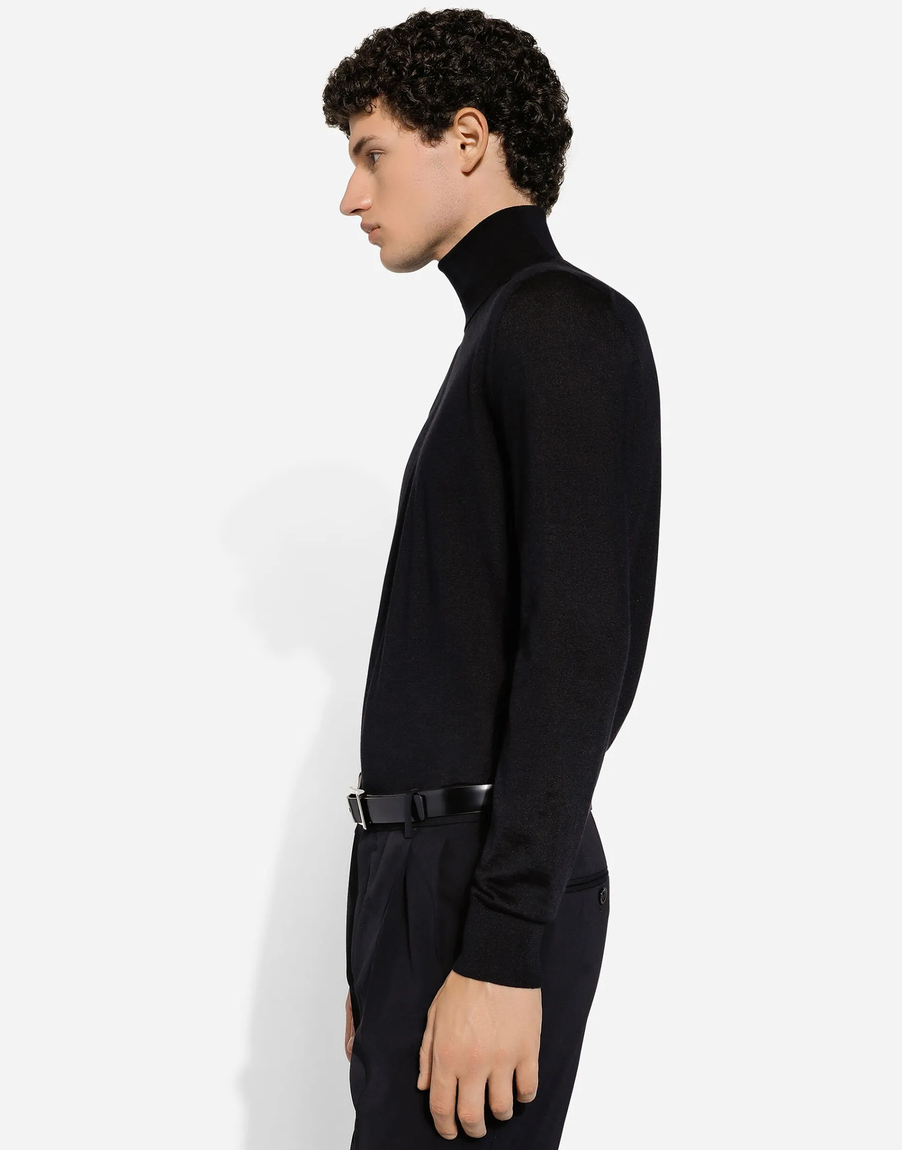 Cashmere and silk turtle-neck sweater