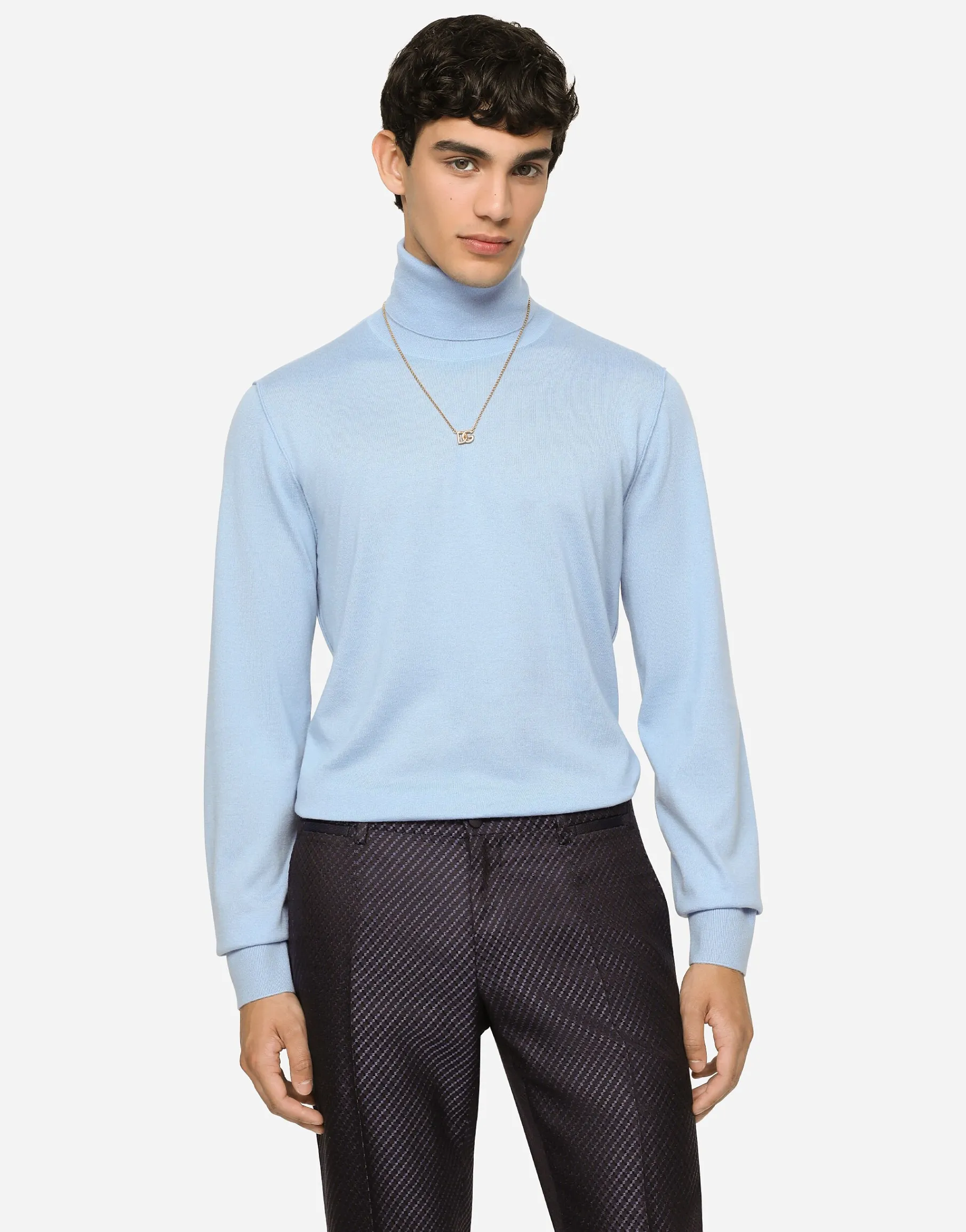 Cashmere and silk turtle-neck sweater