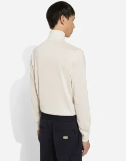Cashmere and silk turtle-neck sweater