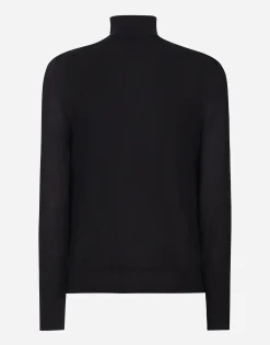 Cashmere and silk turtle-neck sweater