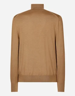 Cashmere and silk turtle-neck sweater