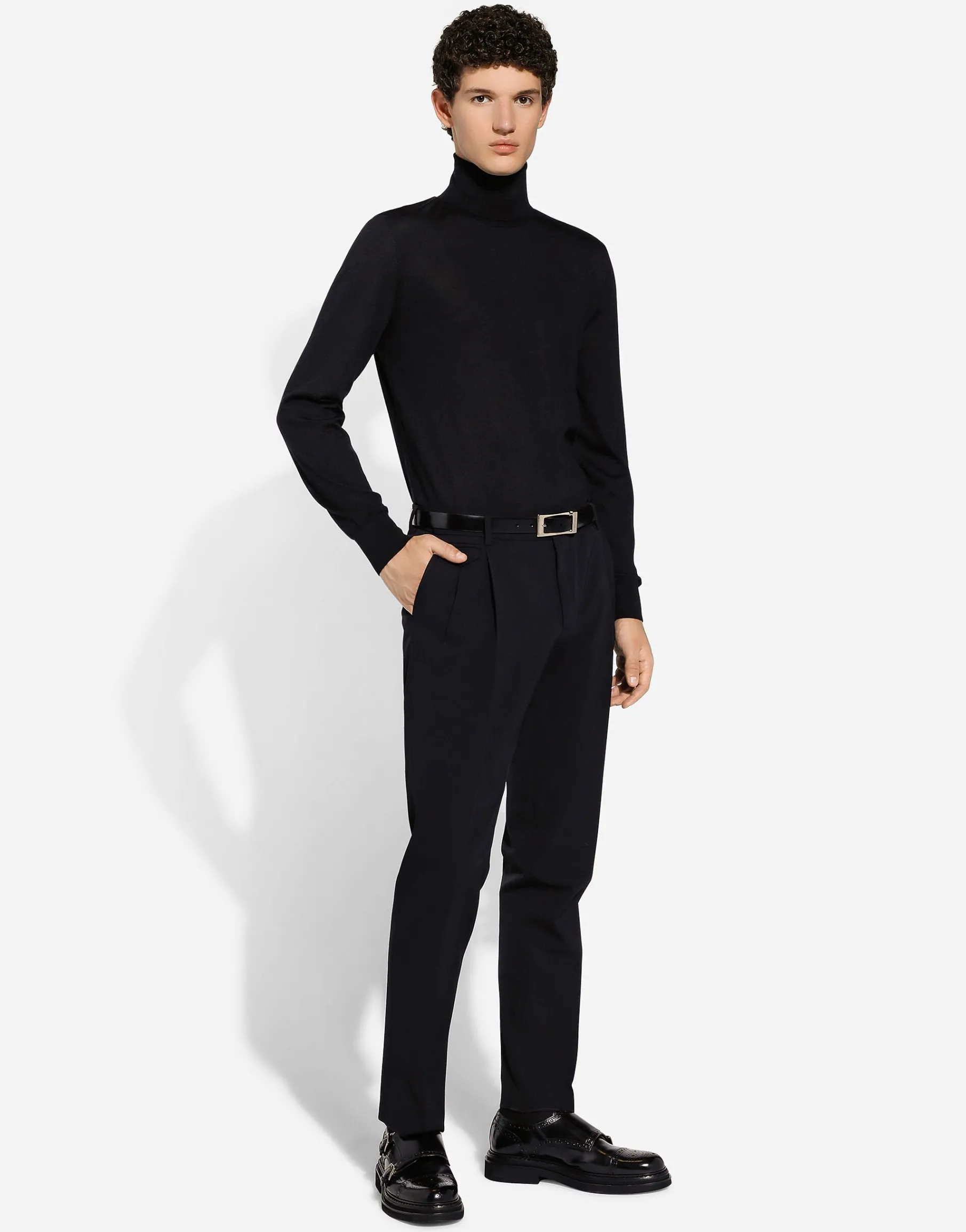 Cashmere and silk turtle-neck sweater