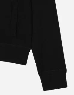 Cashmere and silk zip-up sweatshirt with DG patch