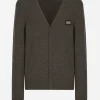 Cashmere and wool cardigan with branded tag