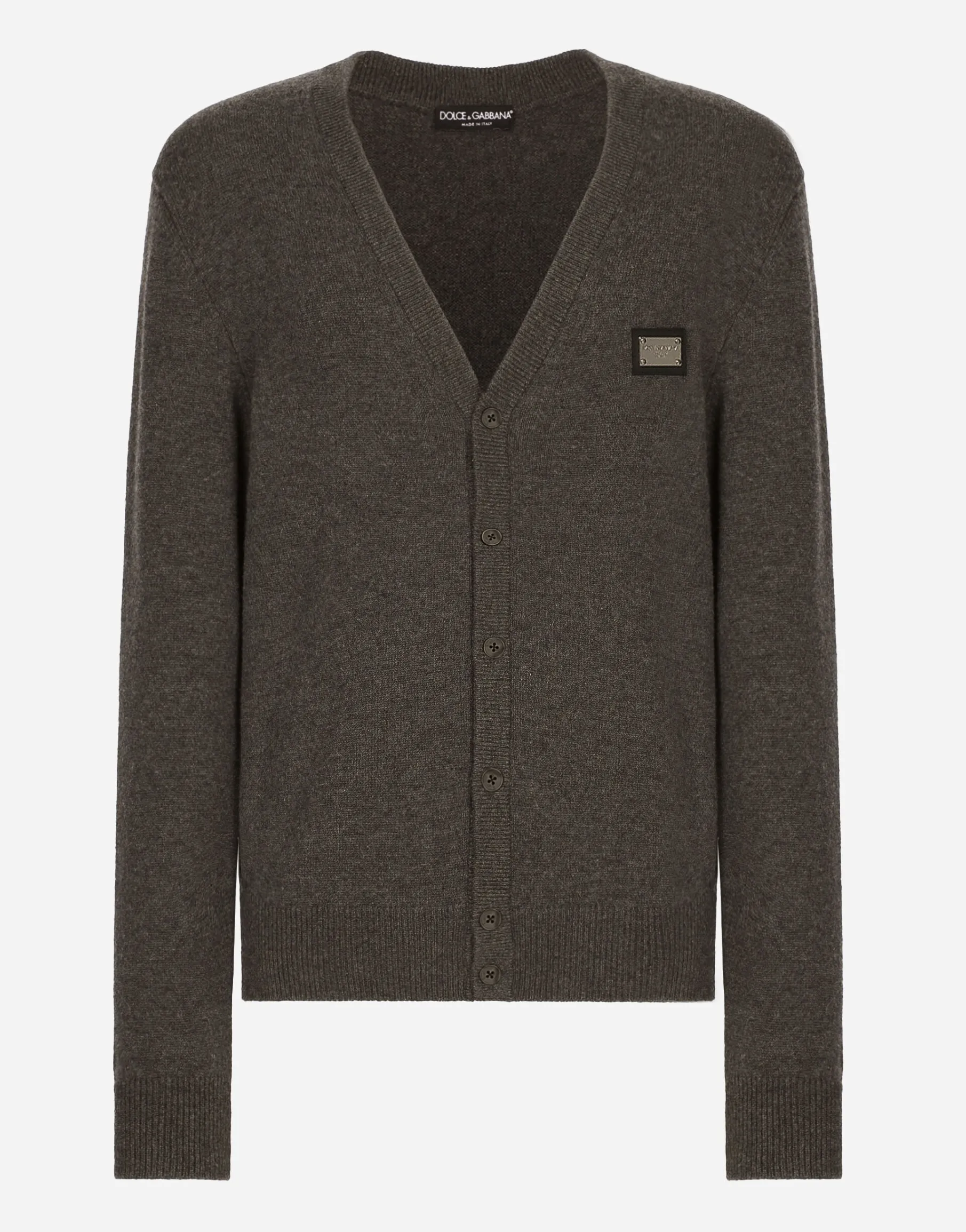 Cashmere and wool cardigan with branded tag