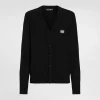Cashmere and wool cardigan with branded tag