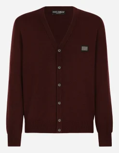 Cashmere and wool cardigan with branded tag