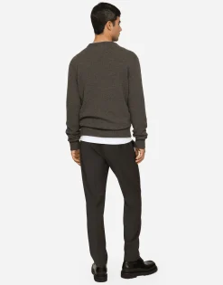 Cashmere and wool cardigan with branded tag
