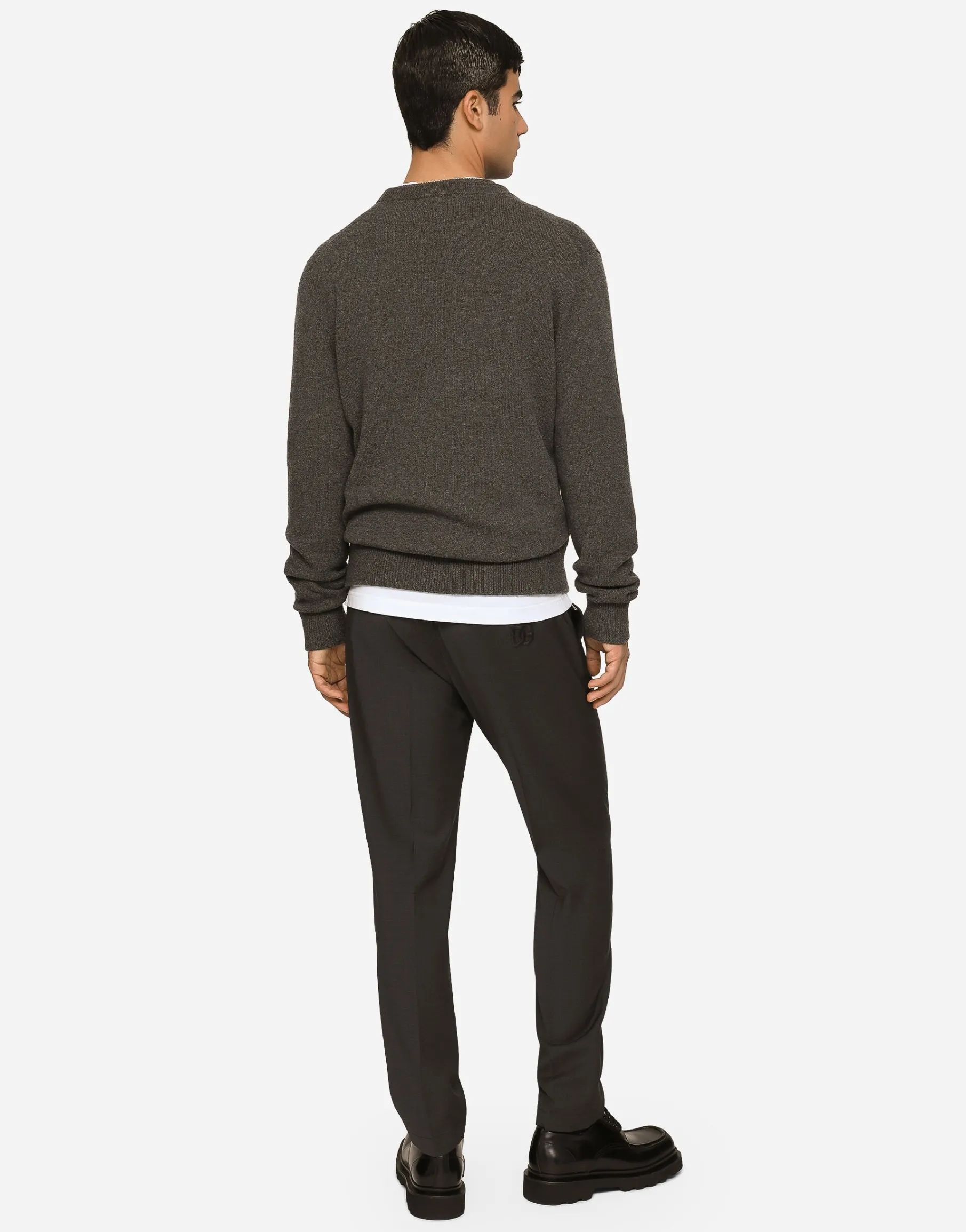Cashmere and wool cardigan with branded tag