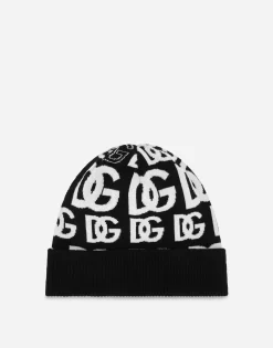 Cashmere hat with all-over DG logo