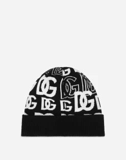 Cashmere hat with all-over DG logo