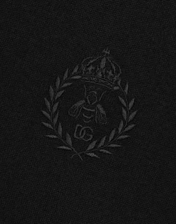 Cashmere polo-style sweater with DG logo embroidery