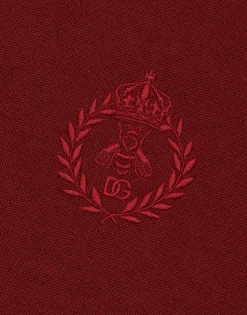 Cashmere polo-style sweater with DG logo embroidery
