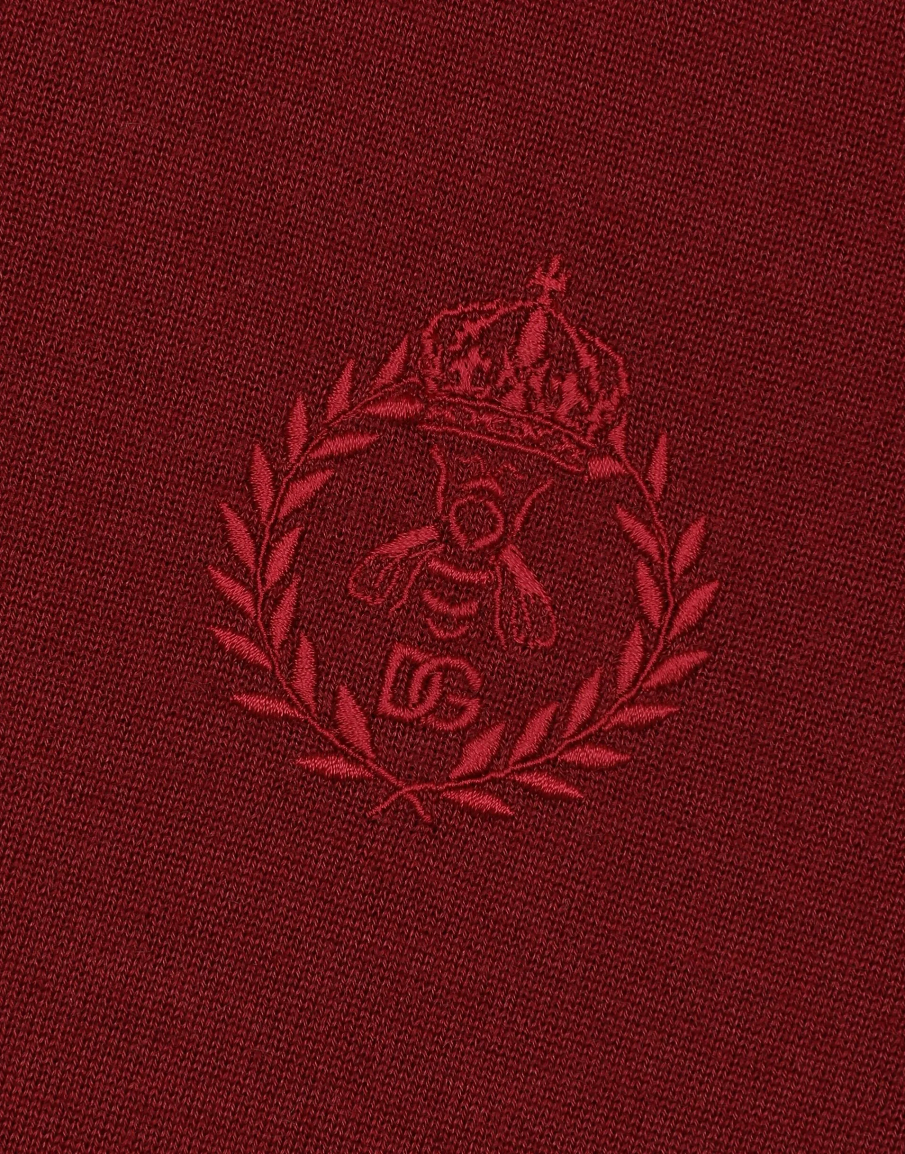 Cashmere polo-style sweater with DG logo embroidery