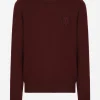 Cashmere round-neck sweater with DG embroidery