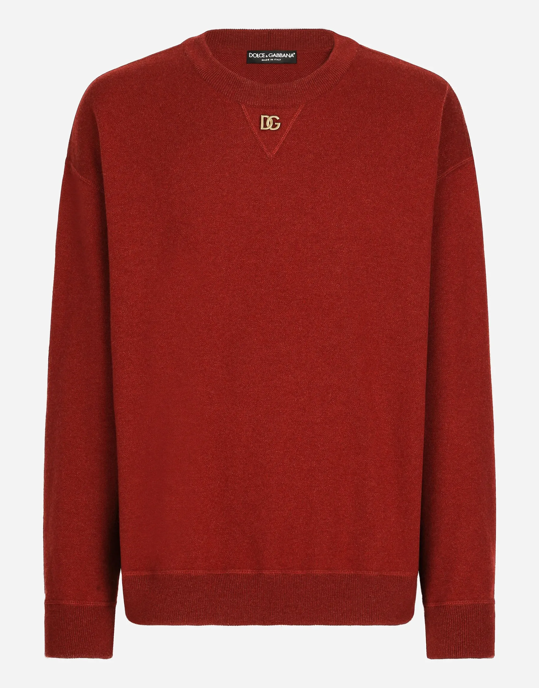 Cashmere round-neck sweater with DG logo