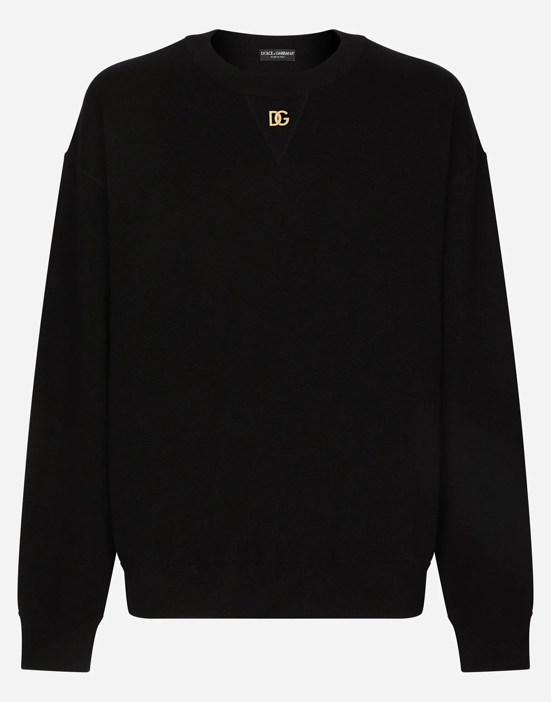 Cashmere round-neck sweater with DG logo