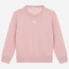 Cashmere round-neck sweater with DG logo embroidery