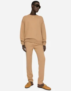 Cashmere round-neck sweater with DG logo