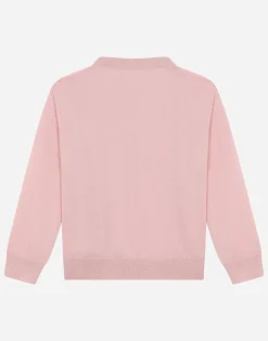 Cashmere round-neck sweater with DG logo embroidery