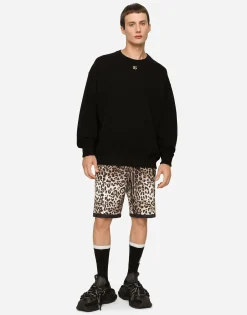 Cashmere round-neck sweater with DG logo