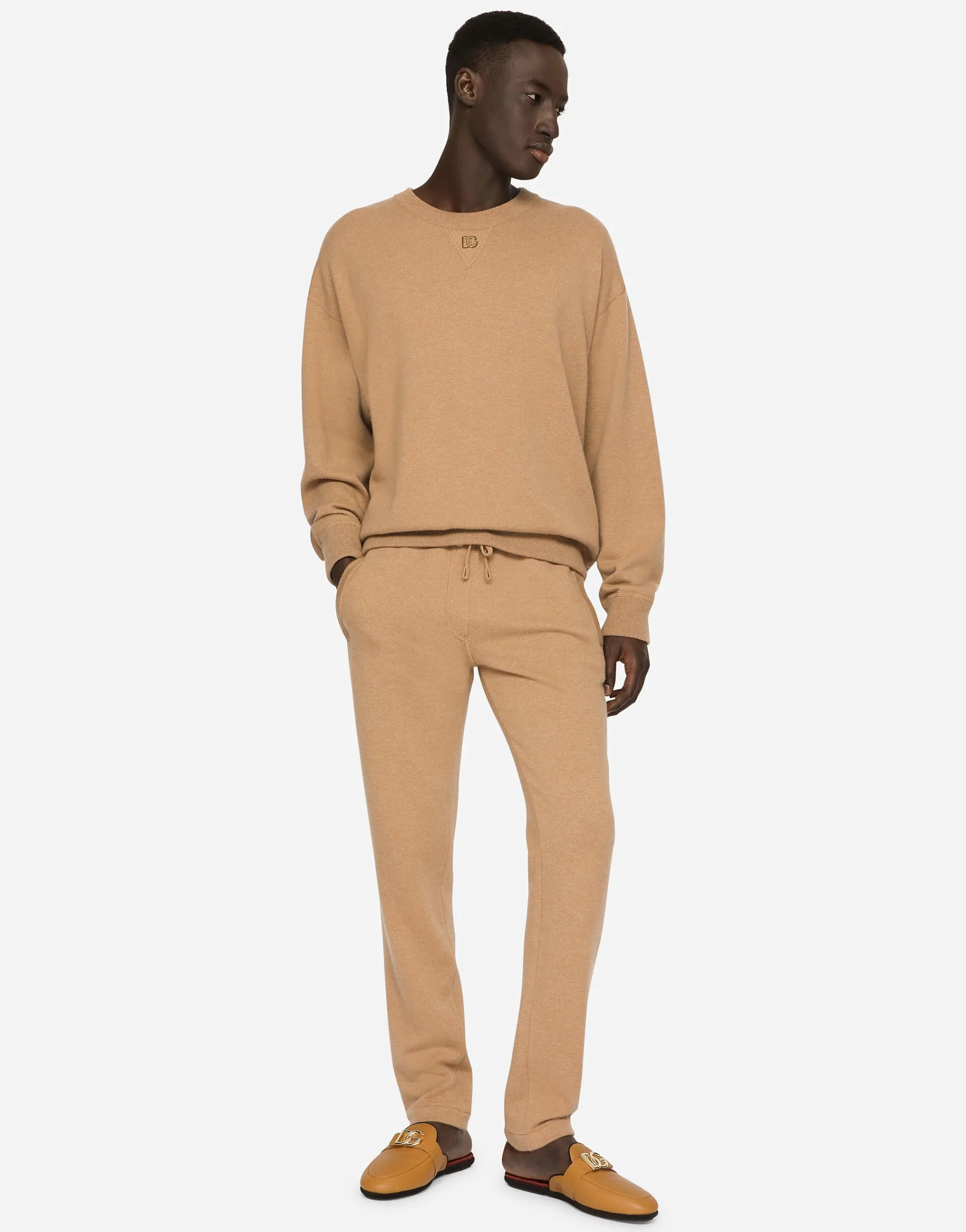 Cashmere round-neck sweater with DG logo