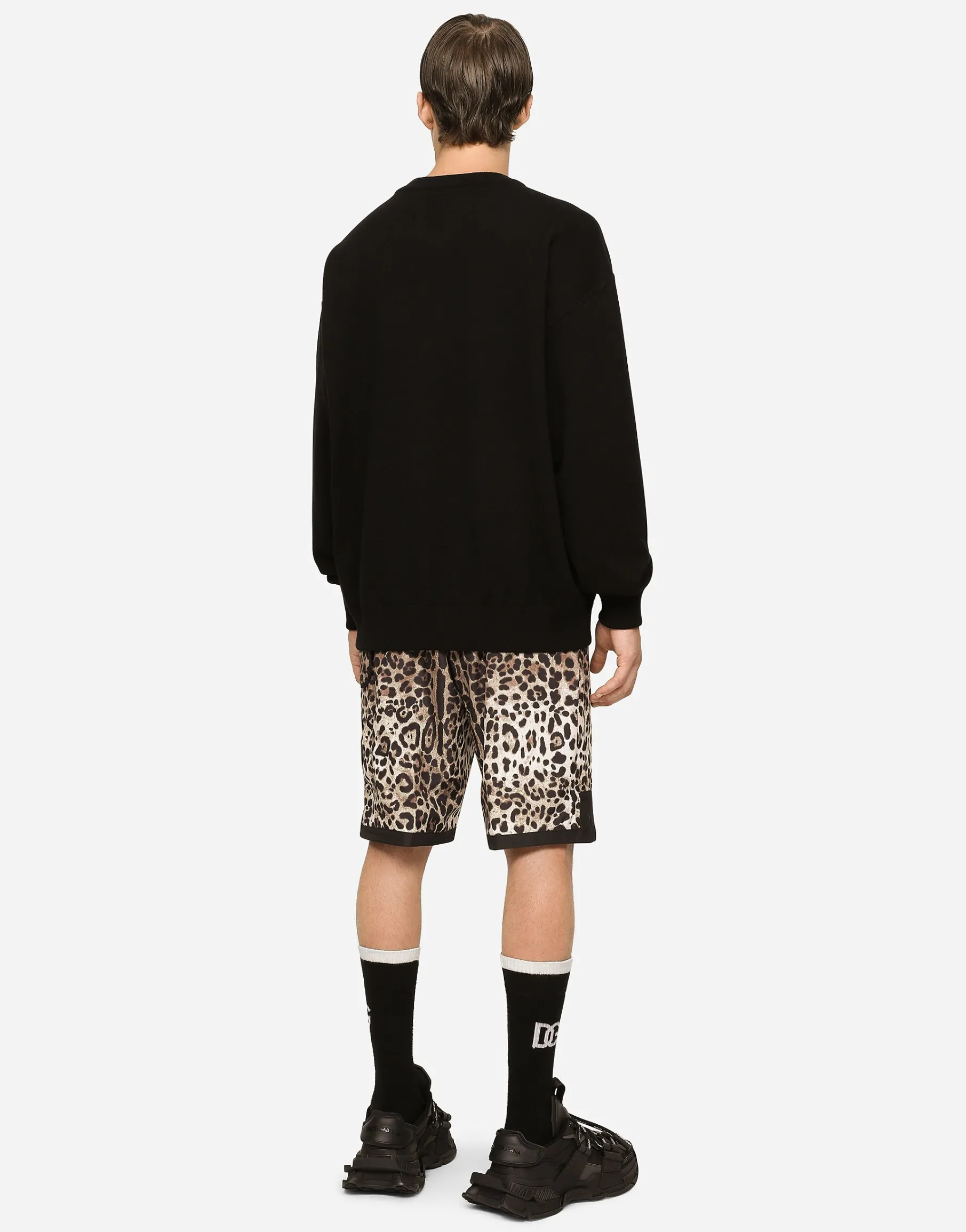 Cashmere round-neck sweater with DG logo