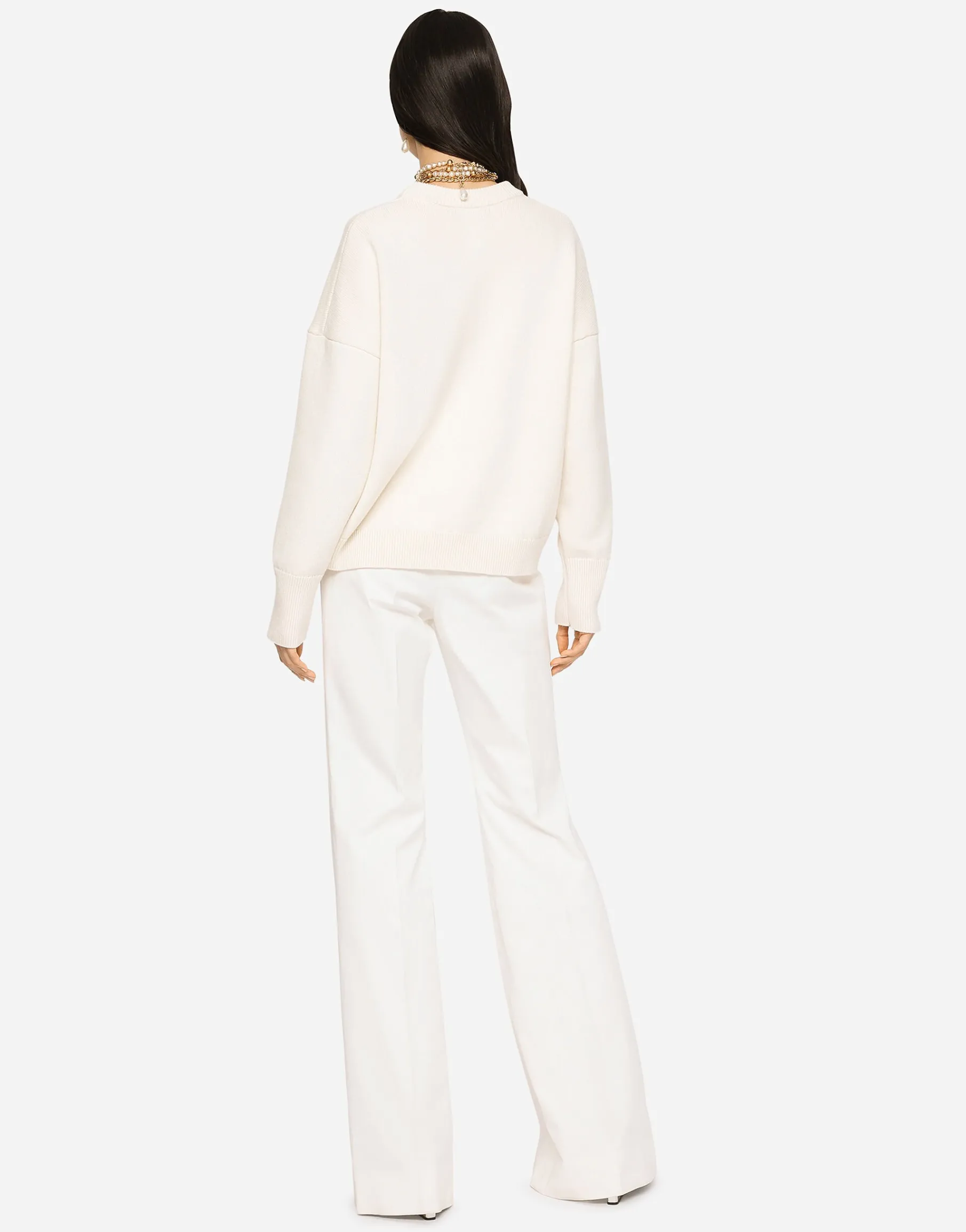 Cashmere sweater with flocked DG logo