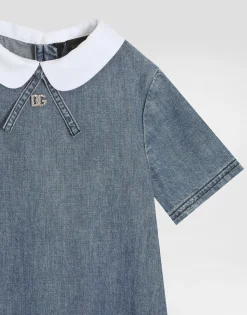 Chambray dress with DG logo