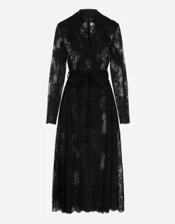 Chantilly lace coat with belt