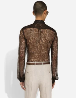 Chantilly lace Martini-fit shirt