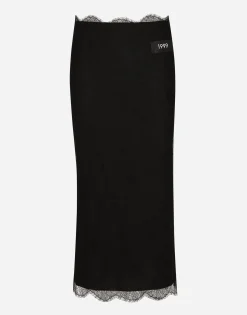 Chantilly lace midi skirt