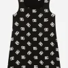 Charmeuse dress with DG logo print