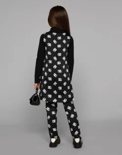 Charmeuse dress with DG logo print