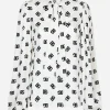 Charmeuse shirt with all-over DG logo print