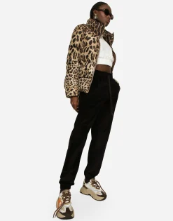 Chenille jogging pants with Dolce&Gabbana embroidery