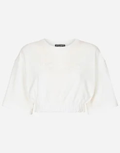 Chenille top with Dolce&Gabbana logo