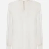 Chiffon and lace pussy-bow blouse